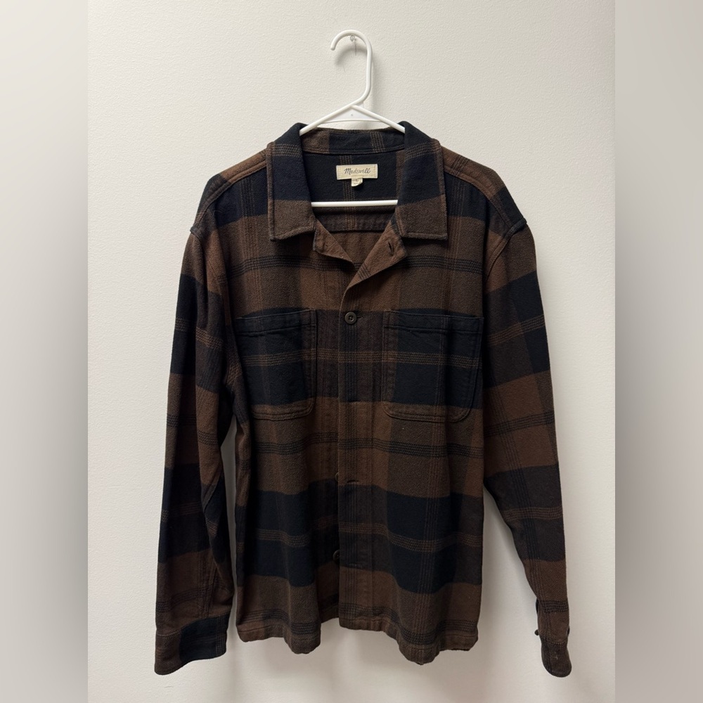 Madewell Brown and Black Plaid Shirt